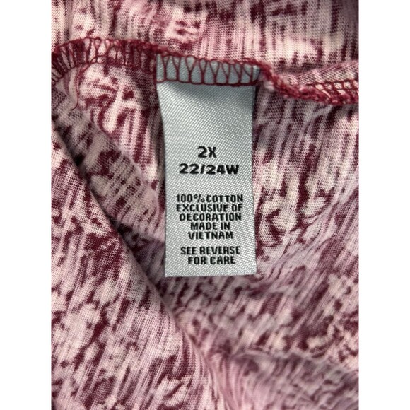 Catherines Women's Tunic Top Blouse Plus 2X Red Floral V-Neck Crochet - Picture 8 of 8